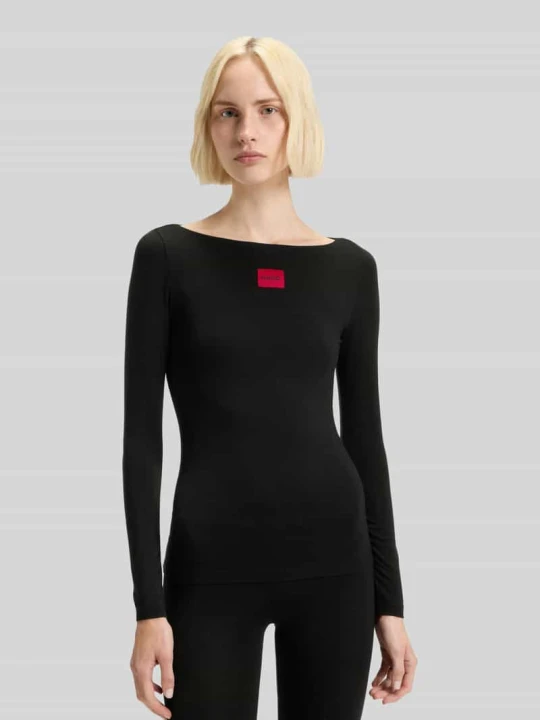 Zdjęcie produktu Podkoszulka termiczna o kroju slim fit z dekoltem w łódkę Hugo Czarny