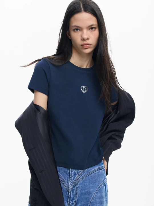 Zdjęcie produktu Podstawowy t-shirt z logo Desigual niebieski