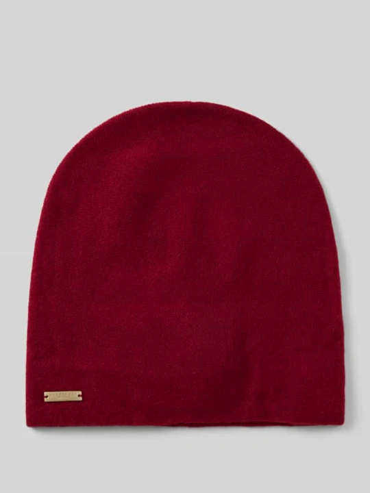 Zdjęcie produktu Podwójnie dziana czapka beanie z czystego kaszmiru Seeberger Bordowy
