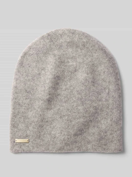 Zdjęcie produktu Podwójnie dziana czapka beanie z czystego kaszmiru Seeberger Jasnoszary