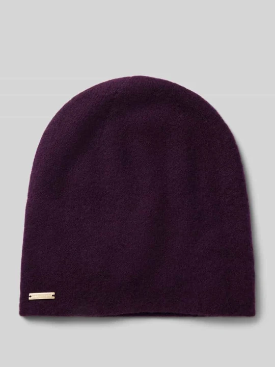 Zdjęcie produktu Podwójnie dziana czapka beanie z czystego kaszmiru Seeberger Oberżynowy