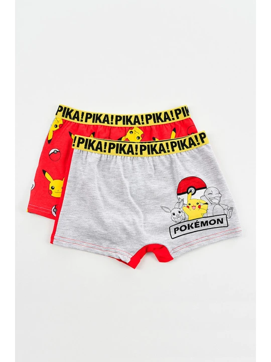 Zdjęcie produktu Pokémon Bokserki (2 pary) "Pokemon" w kolorze czerwono-szarym rozmiar: 104/110