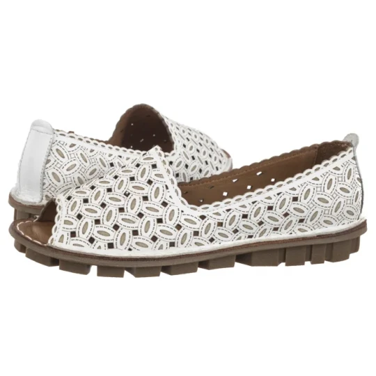 Zdjęcie produktu Półbuty Białe E137LEWHOBM029 (VE827-b) Venezia