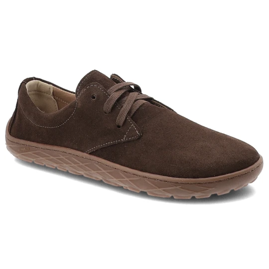 Zdjęcie produktu Półbuty damskie barefoot Armodo, cholewka ze skóry naturalnej zamszowej klasyczna sznurowana forma lekka elastyczna podeszwa zapewniająca komfort cod brązowy
