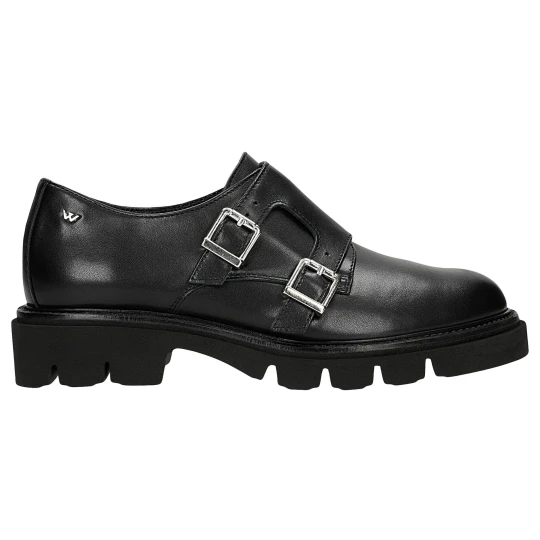 Zdjęcie produktu Damskie półbuty typu monk strap na traktorowej podeszwie 46363-51 Wojas