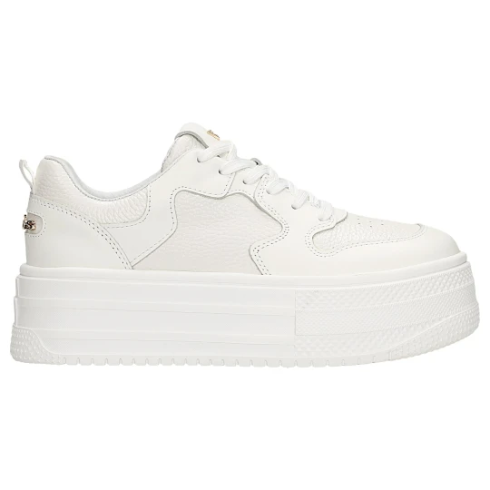 Zdjęcie produktu Białe skórzane sneakersy na wysokiej platformie 46313-59 Wojas