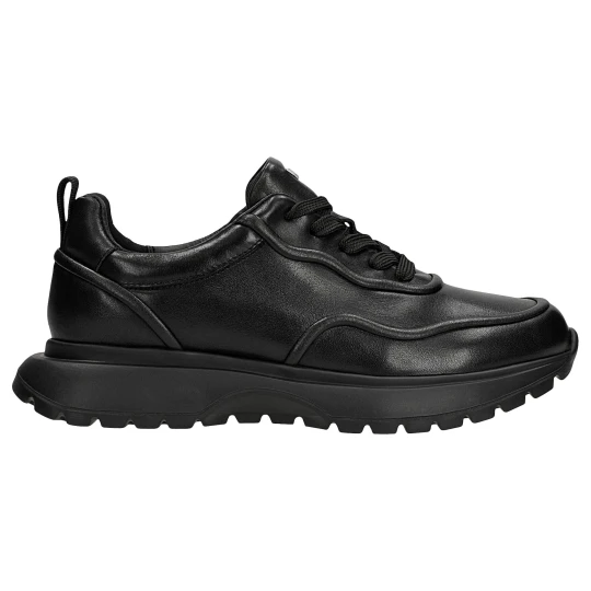 Zdjęcie produktu Czarne sneakersy damskie ze skóry licowej 46388-51 Wojas