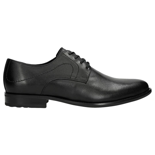 Zdjęcie produktu Czarne eleganckie półbuty męskie ze skóry licowej 10237-51 Wojas