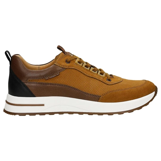 Zdjęcie produktu Brązowe sneakersy męskie z elementami ze skóry licowej 10245-73 Wojas