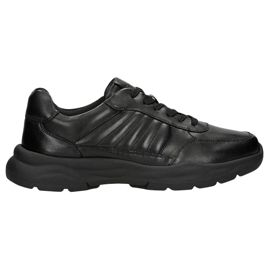 Zdjęcie produktu Czarne sneakersy męskie ze skóry licowej 10268-51 Wojas