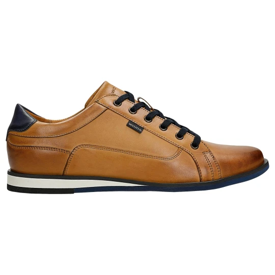 Zdjęcie produktu Brązowe sneakersy męskie z granatowymi wstawkami 10330-53 Wojas