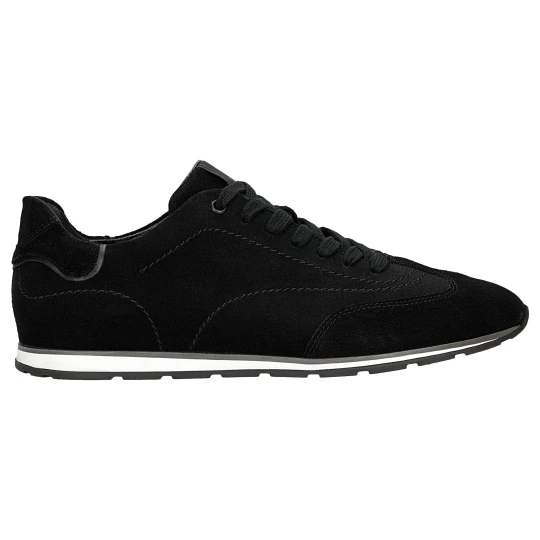 Zdjęcie produktu Czarne sneakersy męskie z dwoiny welurowej 10300-61 Wojas