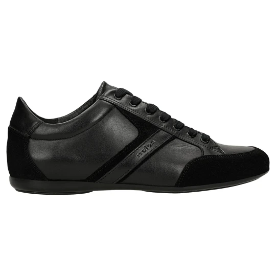Zdjęcie produktu Czarne sneakersy męskie z łączonych skór 10325-71 Wojas