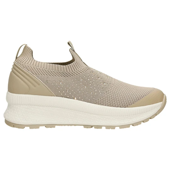 Zdjęcie produktu Beżowe wsuwane sneakersy relaks z krysztalkami r 46177-14