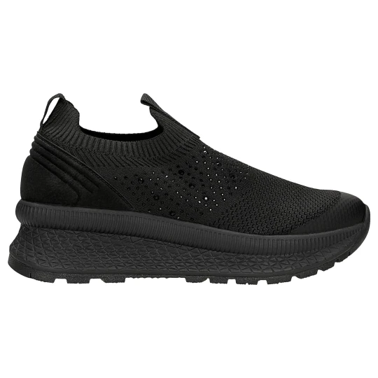 Zdjęcie produktu Czarne materialowe sneakersy relaks z krysztalkami r 46177-11