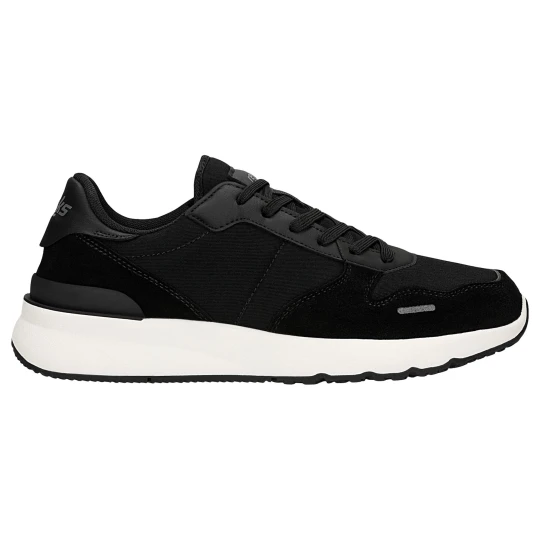 Zdjęcie produktu Czarne sneakersy męskie relaks na białej podeszwie r 10116-81
