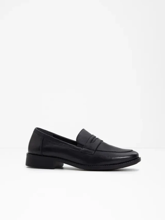 Zdjęcie produktu Półbuty skórzane loafer BonPrix czarny