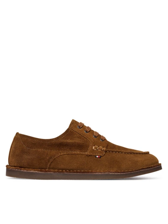 Zdjęcie produktu Półbuty Tommy Hilfiger Stitchdown Suede Derby FM0FM05841 Brązowy