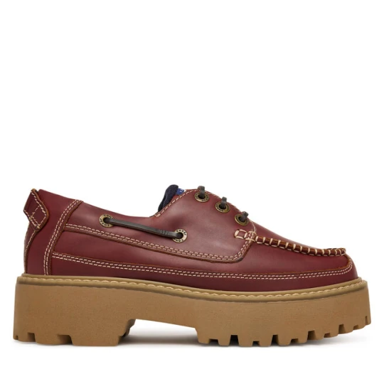 Zdjęcie produktu Półbuty Tommy Jeans Archive '01 Boat Shoe Leather EN0EN03003 Bordowy