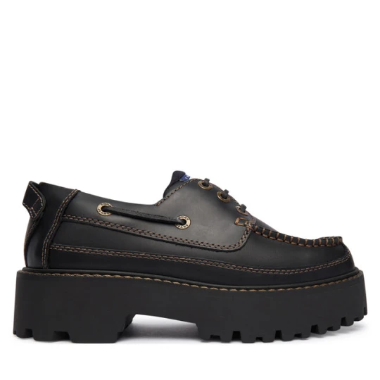 Zdjęcie produktu Półbuty Tommy Jeans Archive '01 Boat Shoe Leather EN0EN03003 Czarny