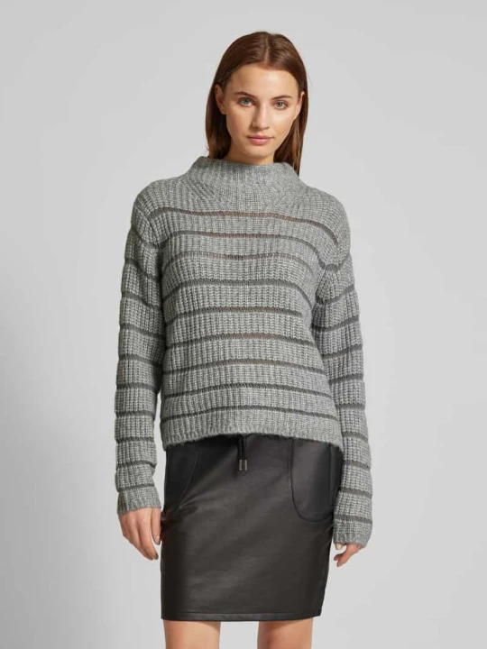 Zdjęcie produktu Półgolf o kroju loose fit z dodatkiem wełny Monari Ciemnoszary melanż