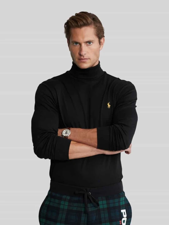 Zdjęcie produktu półgolf o kroju regular fit z czystej bawełny Polo Ralph Lauren Czarny