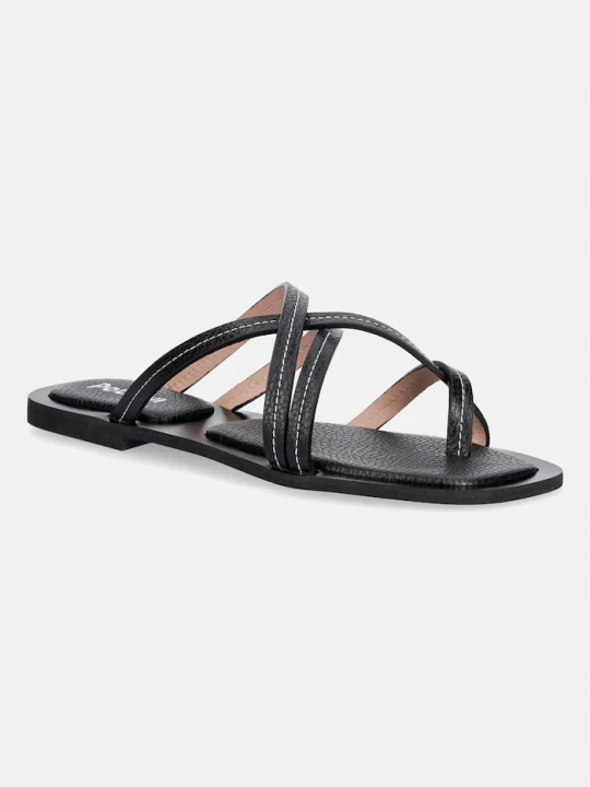 Zdjęcie produktu Pollini japonki damskie skórzane czarny