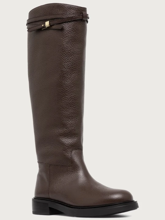 Zdjęcie produktu Pollini kozaki damskie skórzane brązowy
