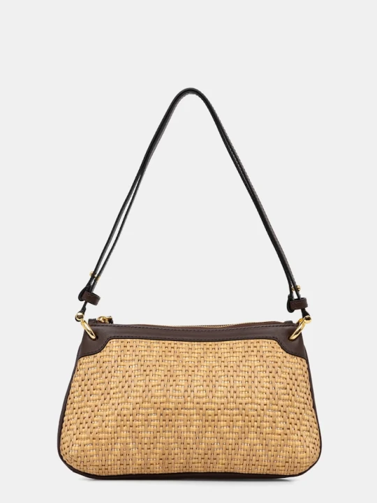 Zdjęcie produktu Pollini torebka crossbody damska pleciona beżowy