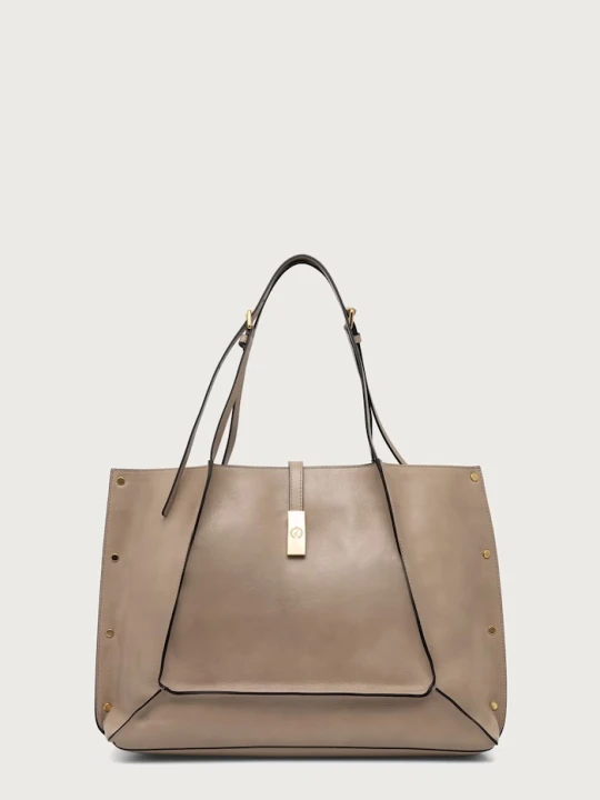 Zdjęcie produktu Pollini torebka tote damska skórzana beżowy