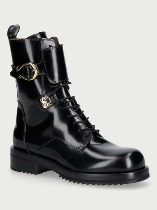 Zdjęcie produktu Pollini workery damskie skórzane czarny
