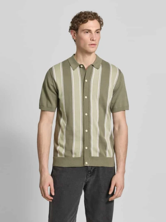 Zdjęcie produktu 'Polo-Cardigan z rękaw o dł. 1/2' lindbergh Oliwkowy