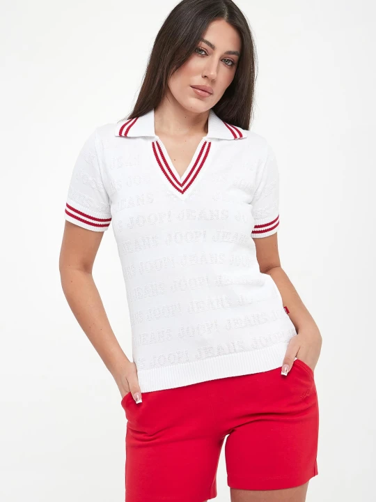 Zdjęcie produktu Polo damskie z tłoczonym logo Kalena JOOP! JEANS