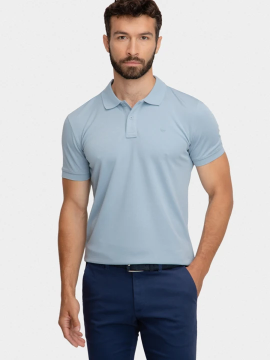 Zdjęcie produktu Polo męskie SILVANO 01035D65GSA Giacomo Conti blekitny