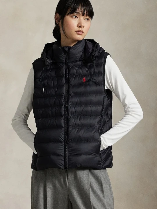 Zdjęcie produktu Polo Ralph Lauren bezrękawnik z kapturem damski czarny