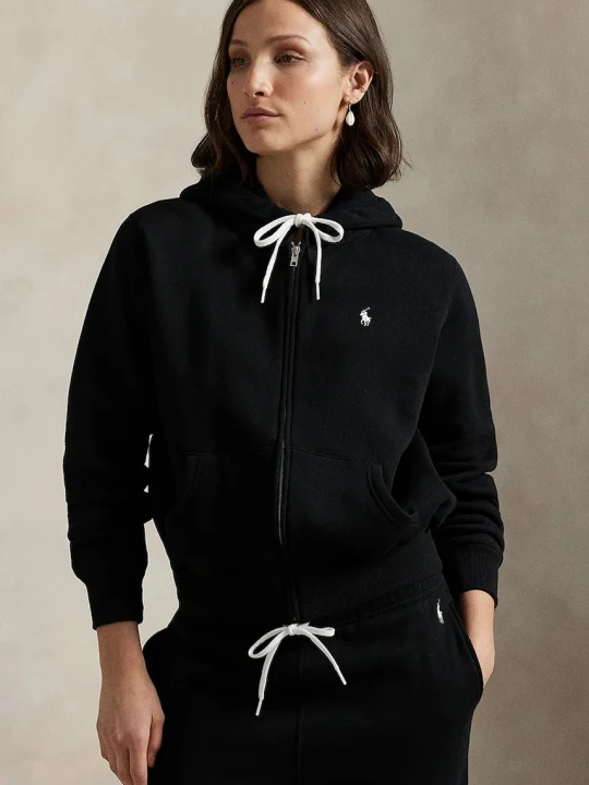 Zdjęcie produktu Polo Ralph Lauren bluza rozpinana z kapturem z bawełną damska