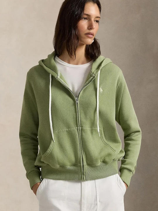 Zdjęcie produktu Polo Ralph Lauren bluza rozpinana z kapturem z bawełną damska