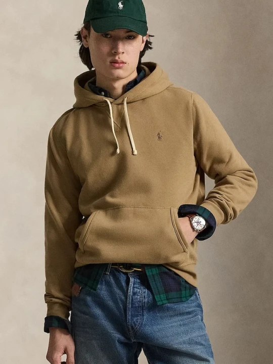 Zdjęcie produktu Polo Ralph Lauren bluza z kapturem męska z bawełną brązowy
