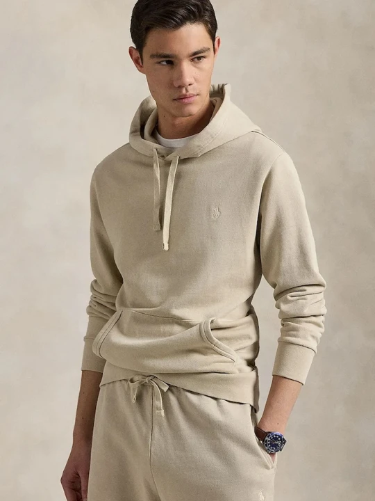 Zdjęcie produktu Polo Ralph Lauren bluza z kapturem męska bawełniana beżowy