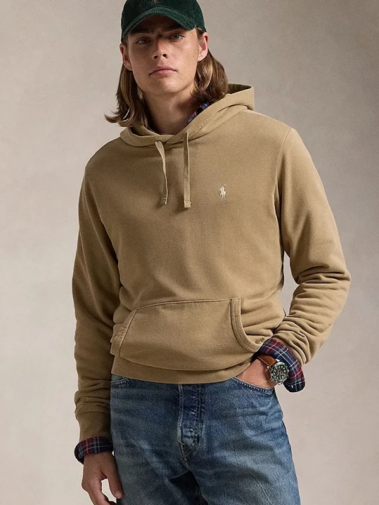 Zdjęcie produktu Polo Ralph Lauren bluza z kapturem męska bawełniana beżowy