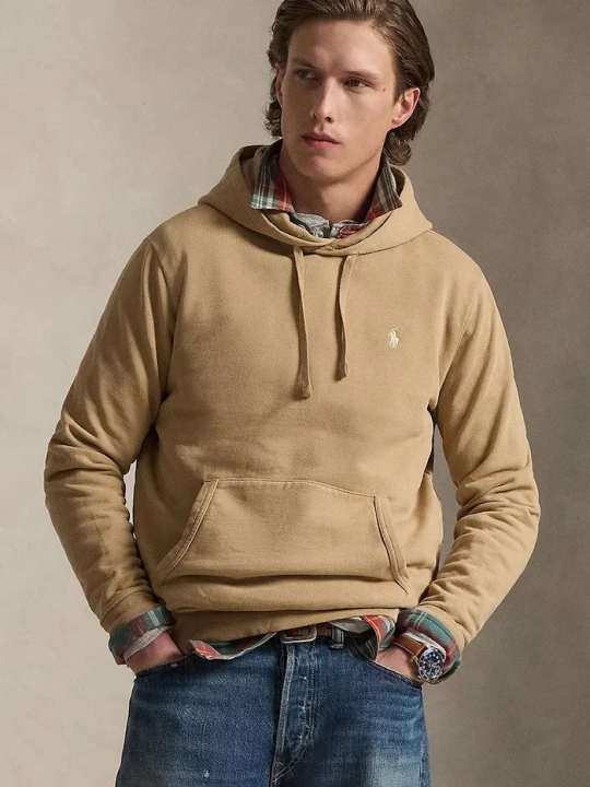 Zdjęcie produktu Polo Ralph Lauren bluza z kapturem męska bawełniana beżowy