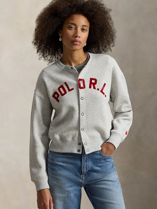 Zdjęcie produktu Polo Ralph Lauren bluza rozpinana damska z bawełną szary