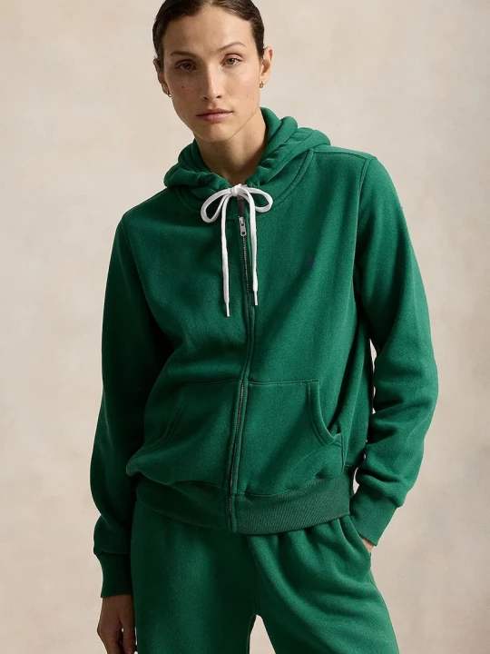 Zdjęcie produktu Polo Ralph Lauren bluza rozpinana z kapturem z bawełną damska