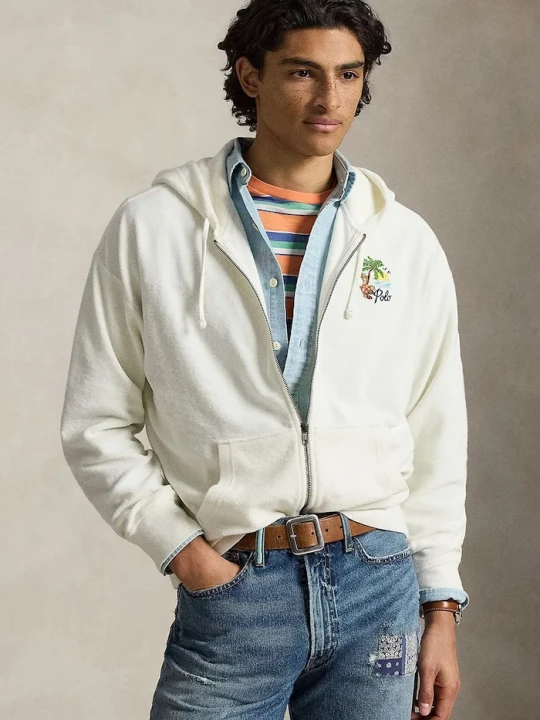Zdjęcie produktu Polo Ralph Lauren bluza z kapturem męska bawełniana beżowy