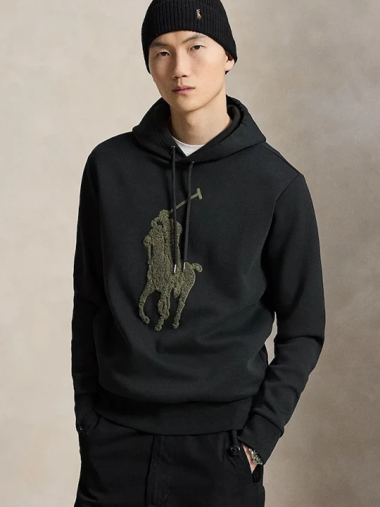 Zdjęcie produktu Polo Ralph Lauren bluza z kapturem męska z bawełną czarny