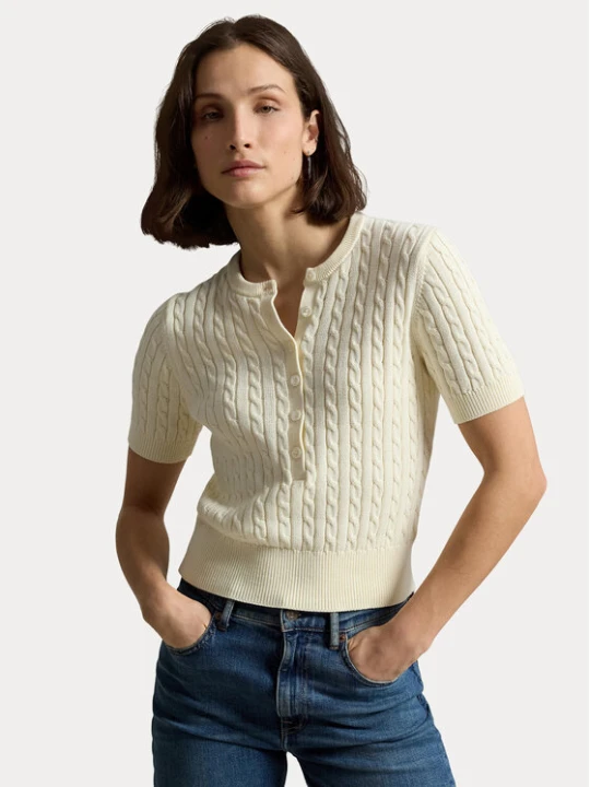 Zdjęcie produktu Polo Ralph Lauren Bluzka 211B17746001 Kremowy Regular Fit