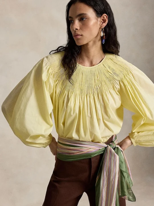 Zdjęcie produktu Polo Ralph Lauren bluzka damska bawełniana żółty