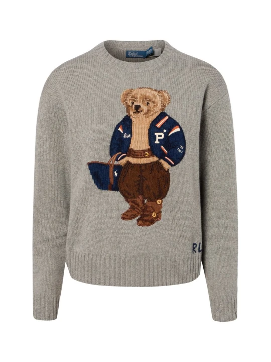 Zdjęcie produktu Polo Ralph Lauren bluzka z dzianiny z domieszką wełny i kaszmiru Kobiety Kaszmir szary