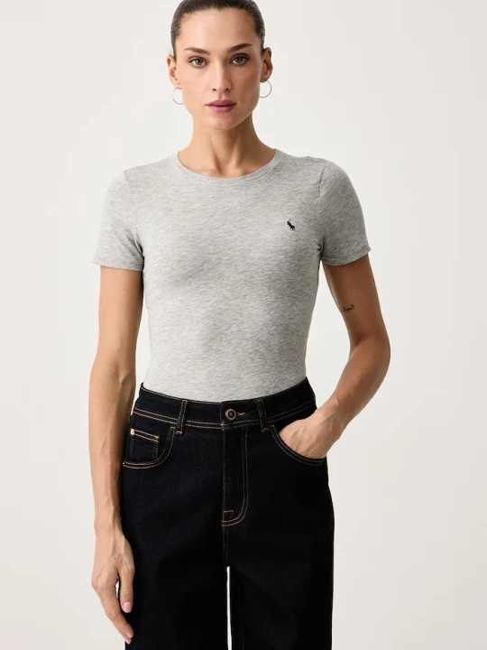 Zdjęcie produktu Polo Ralph Lauren body damskie z bawełną szary