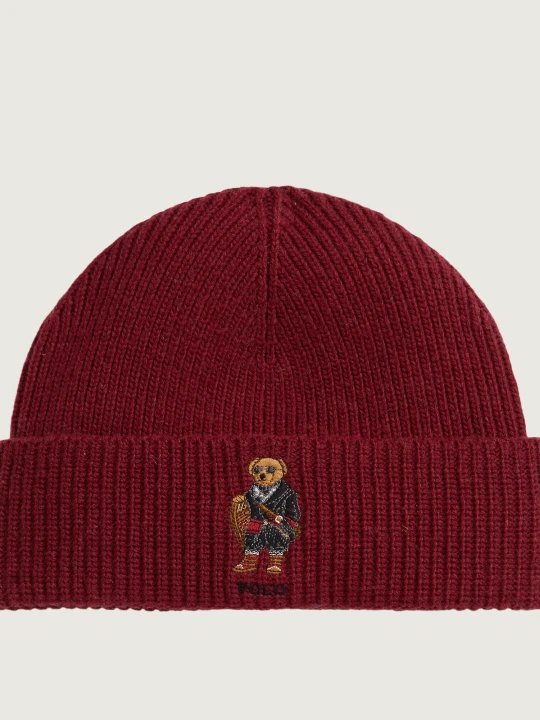 Zdjęcie produktu POLO RALPH LAUREN Czapka HOLDAY | z dodatkiem wełny bordowy